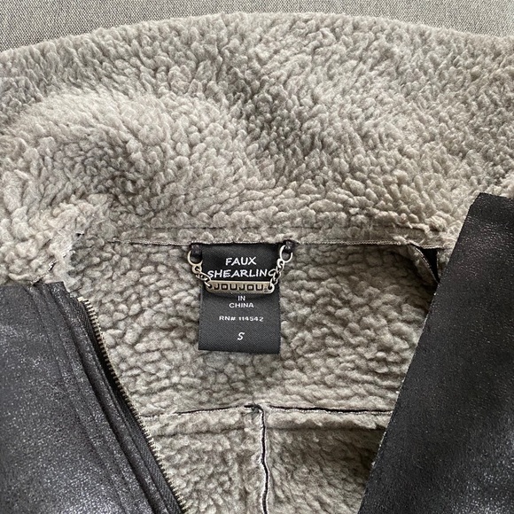 JOU JOU FAUX LEATHER BIKER JACKET - Picture 12 of 14